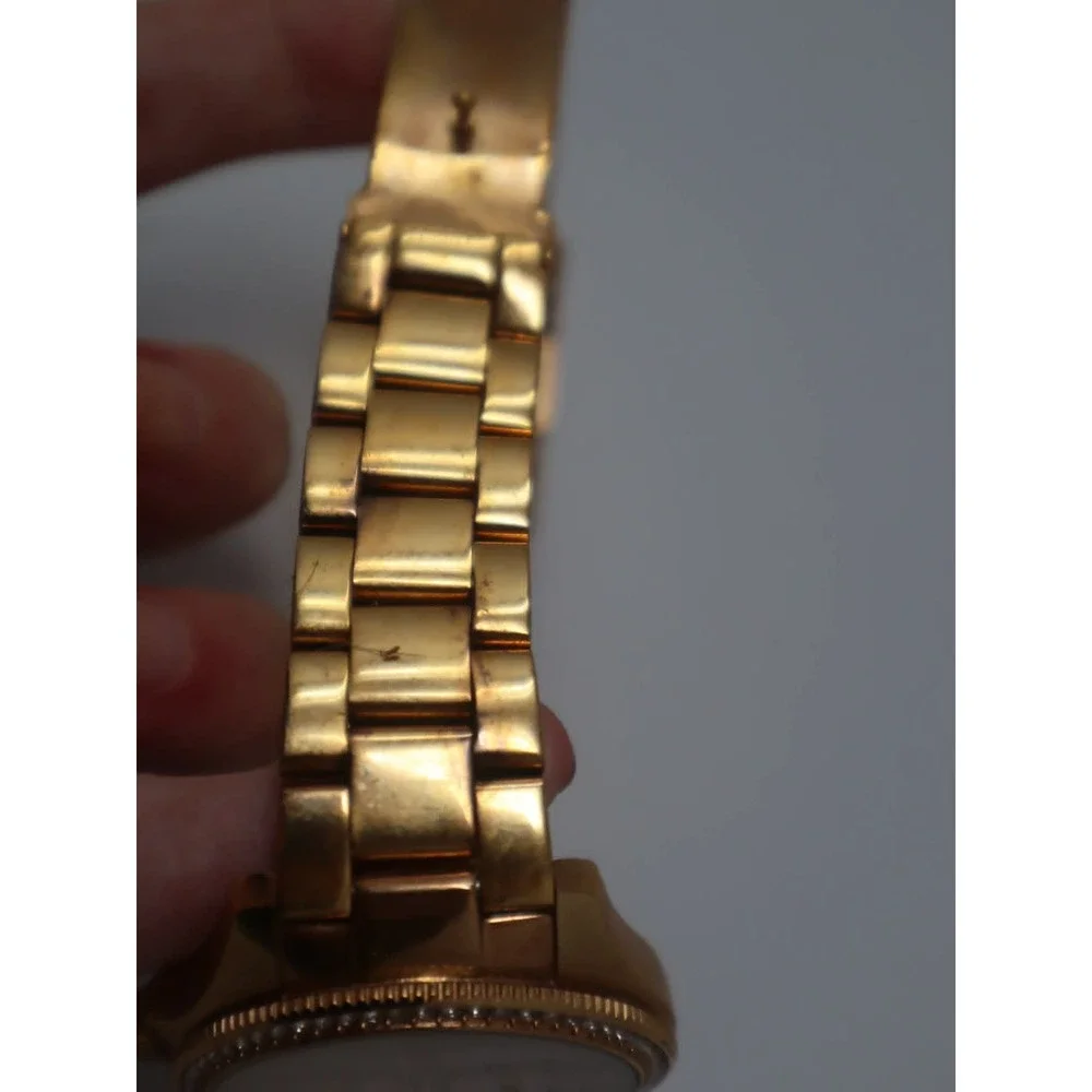 Rose Gold Riley Watch Fossil Womens Crystal Bezel Chronograph AM4483